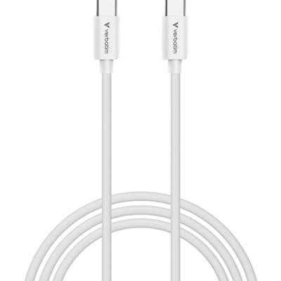 Verbatim USB-C naar USB-C kabel, 3 meter, 100 W, PD 3.0, wit
