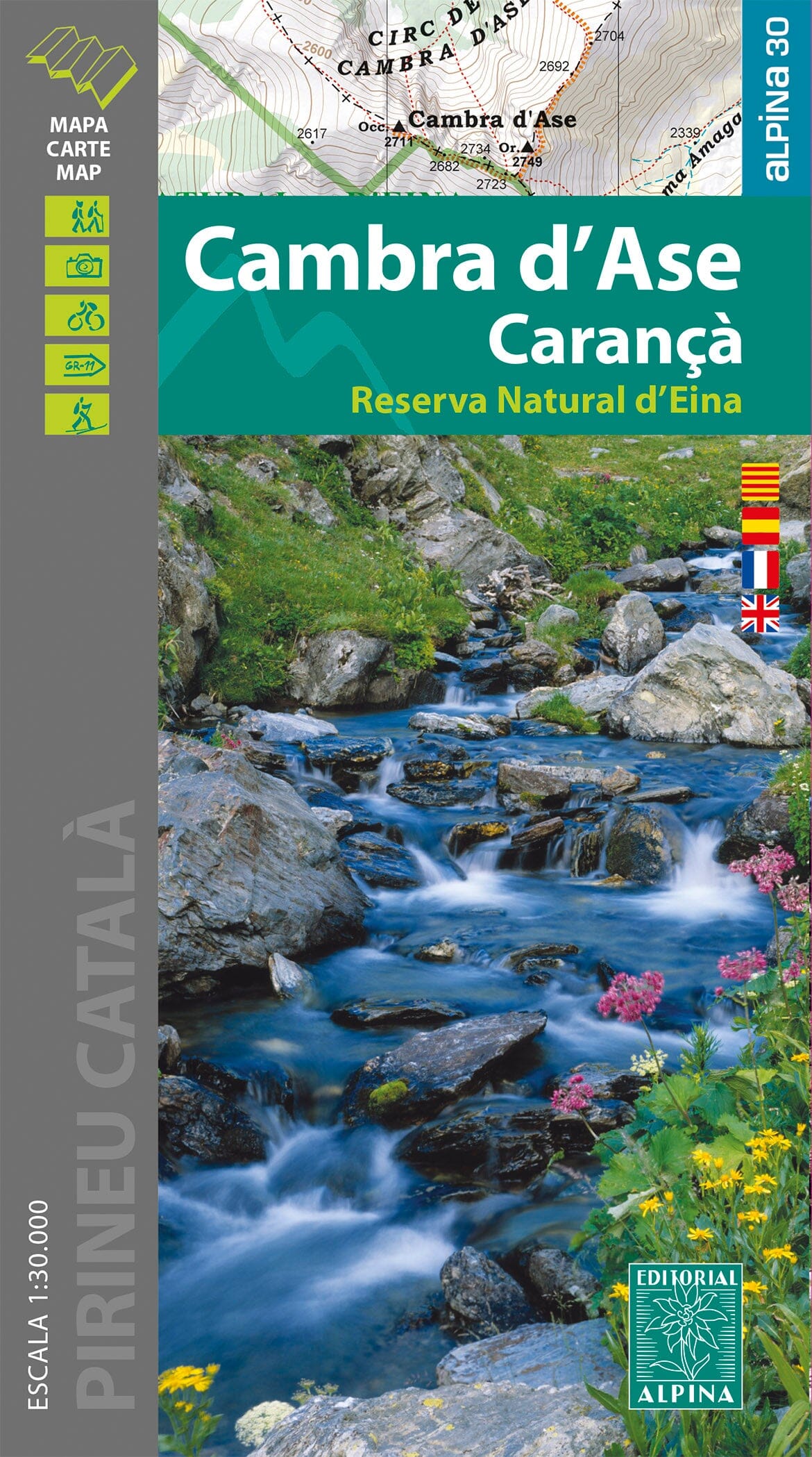 Carte de randonnée - Cambra d'Ase, Carança, Reserva natural d'Eina (Pyrénées catalanes)   Editorial Alpina