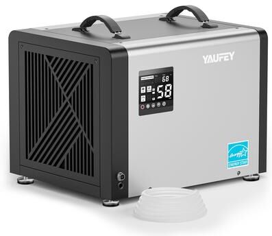 YAUFEY 70 Pint Energy Star Commercial Dehumidifier with Built-in Pump for Basement, Up to 5000 Sq. Ft, Auto Defrost