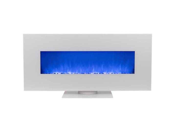 Elektrokamin, Weiß, Metall, Glas, 128x61x26 cm, Fernbedienung, Flammeneffekt separat schaltbar, Überhitzungsschutz, Elektrogeräte, Heizgeräte, Elektrokamine