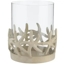 Windlicht Seestern   ¦ beige ¦ Aluminium,Glas ¦ Maße (cm): H: 17  Ø: 15.0