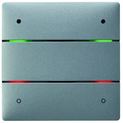 Theben 4802414 LUXORliving-Tastsensor mit 4 Tasten und 4 Status-LEDs, integrierter Temperatursensor, Farbe silber LUXORliving iON4 SR