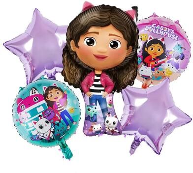 The Handy Homestead Gabby Dollhouse Cat Birthday Decoration Balloons Set, Foil Helium Balloon For Baby Shower & Kids Toy style 4