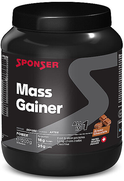 SPONSER Mass Gainer Schokolade, 1200 g Dose bunt B