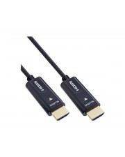 InLine HDMI AOC Kabel High Speed mit Ethernet 4K/60Hz Stecker Audio/Multimedia Digital/Daten Digital/Display/Video Netzwerk Strom/Netzteil Multimode-Faser 10 m Kupferdraht Glasfaser LWL (17510O)