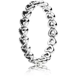Pandora 190980 Damenring Gereihte Herzen, 50/15,9