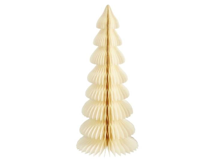 Arbre de Noël en papier Mica Decorations - H160 x Ø75 cm - Sapin artificiel - Mix - Blanc cassé/Or