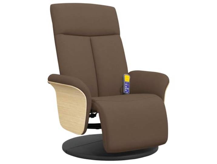vidaXL Massagesessel mit Fußteil Braun Stoff