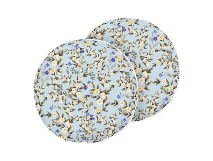 GARTENKISSEN 2er-Set Blumenmuster blau 40 cm Valloria