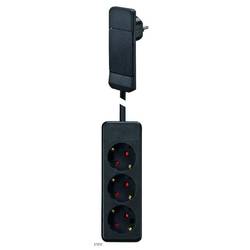 BACHMANN SmartPlug Flachstecker, mit 3x Schutzkontakt Steckdosenleiste, schwarz, 1,6 m 933.014
