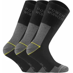 Rohner Basic Unisex Arbeitssocken, 3er Pack - Power Worker, Polsterung Schwarz/Grau / 39-42