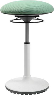 Topstar Sitz-/Stehhocker BBT-Coach, Sitzfläche drehbar, Standfuß aus thermoplastischem Polyurethan (TPU), Sitzhöhe 520-720 mm, mintgrün/weiß