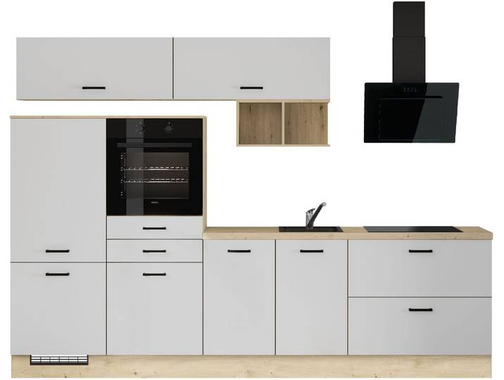 IMPULS KÜCHEN Küchenzeile München , Ausrichtung wählbar, Schubkästen mit Soft-Close, vormontiert, wahlweise mit E-Geräten, Breite 300 cm