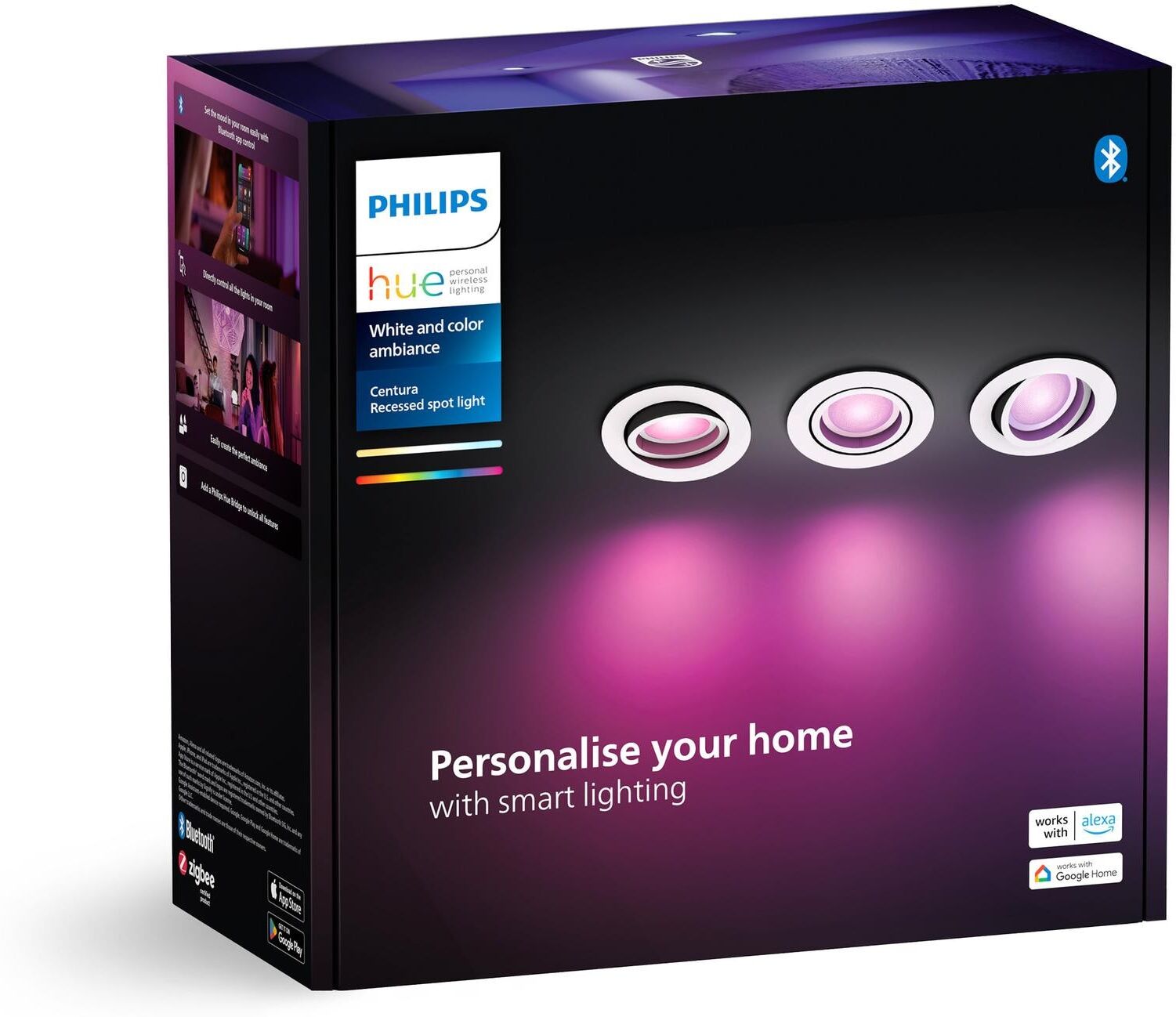 Philips HUE LED Deckenleuchte "Centura 3er- Pack", Energieeffizienz: E, weiss (weiß), Leuchten, LED Deckenleuchte weiß Einheitsgröße
