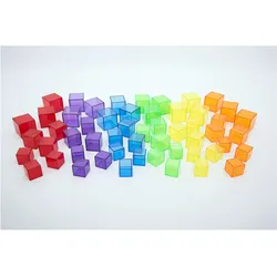 TickiT Set mit 54 quadratischen und farbigen Acryl-Blöcken