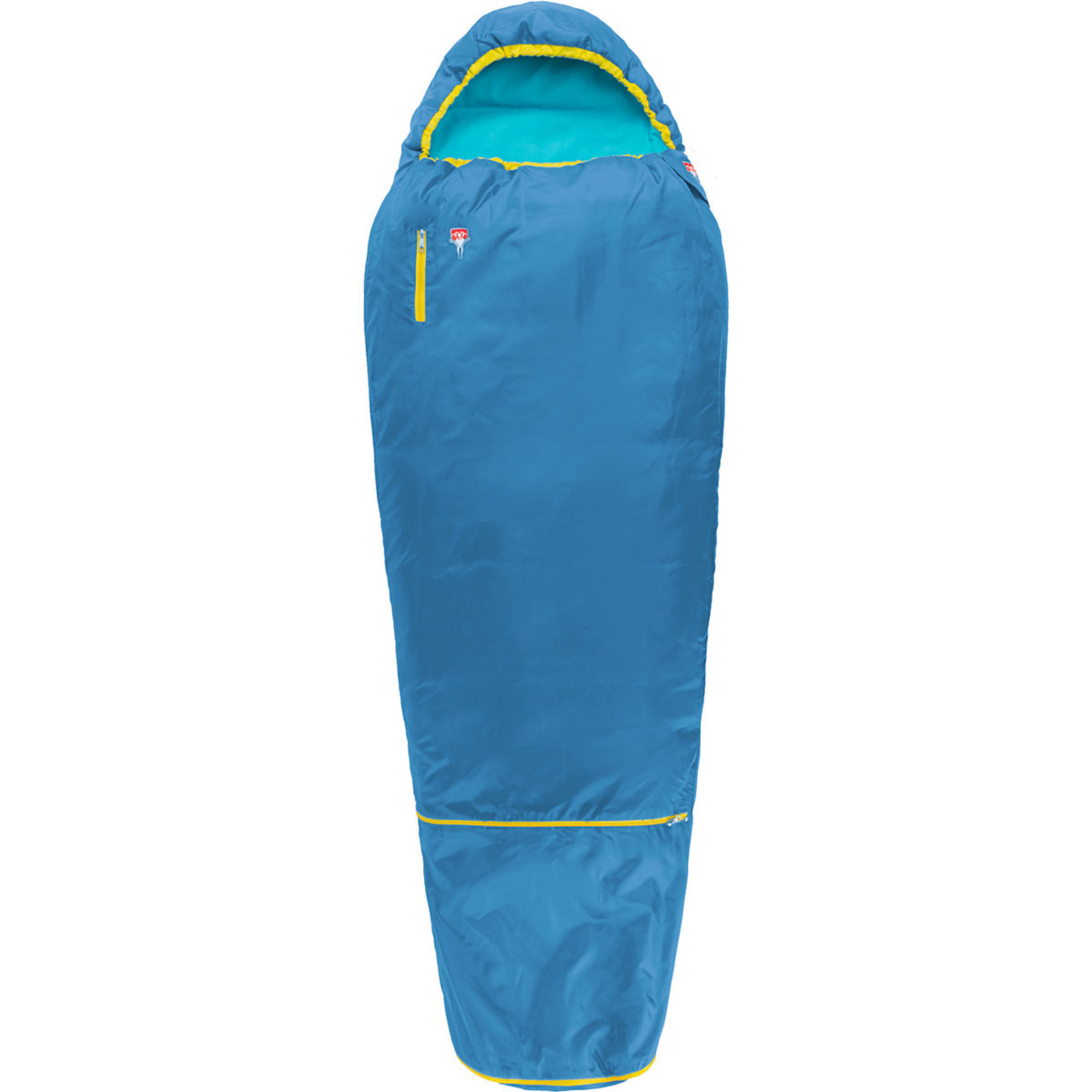 Grüezi Bag Grow Colorful Schlafsack Kinder Kunstfaserschlafsäcke blau Größe max. 165cm Camping Atmungsaktiv Wasserabweisend