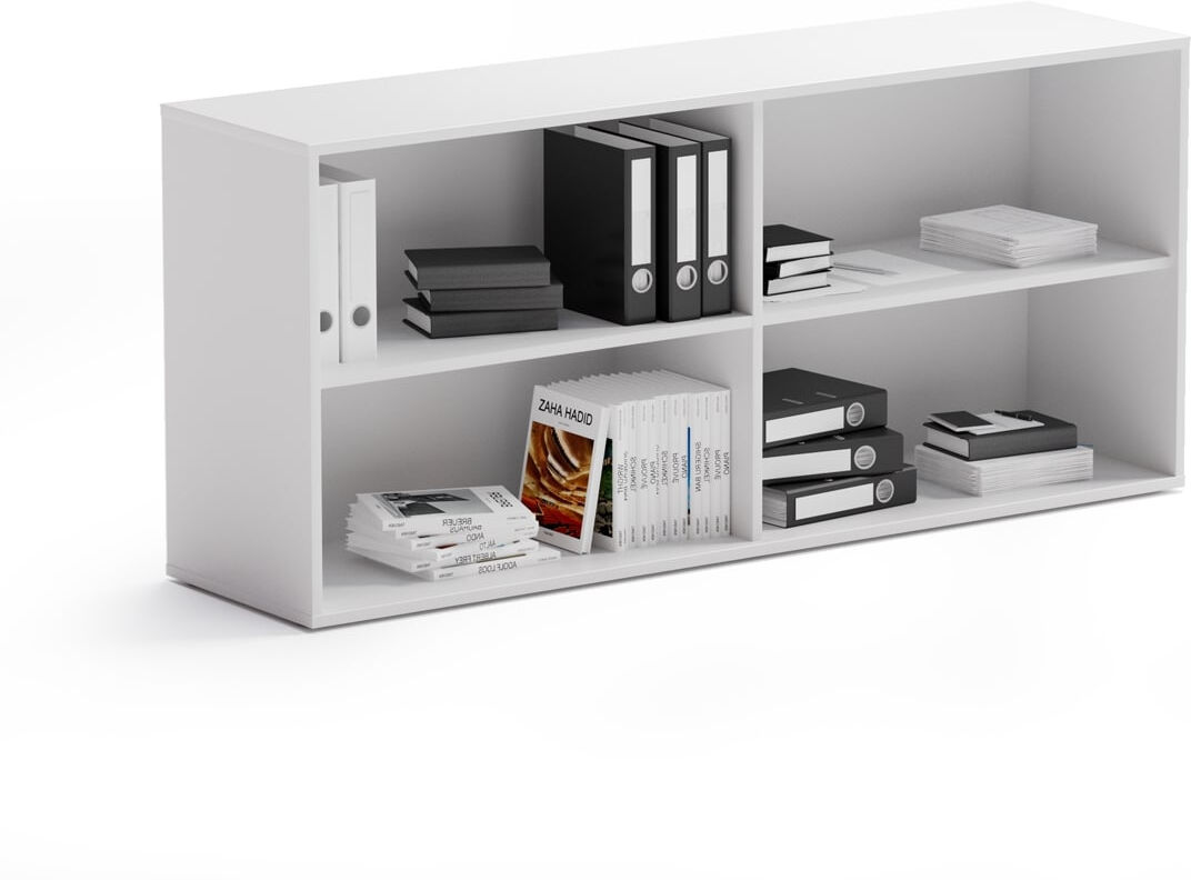 B2B Partner Büroregal BLOCK, 1600 × 400 × 710 mm, weiß