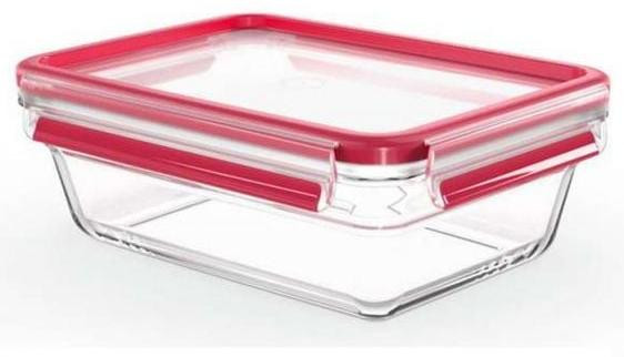 Tefal MasterSeal N10410 Glas Bakschaal, Rood, Transparant, 1,3 liter
