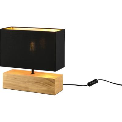 REALITY LEUCHTEN Tischleuchte "Woody", schwarz (schwarz gold), 1, H: 30,5cm, Leuchten, Schnurschalter, Leuchtmittel tauschbar, Tischleuchte