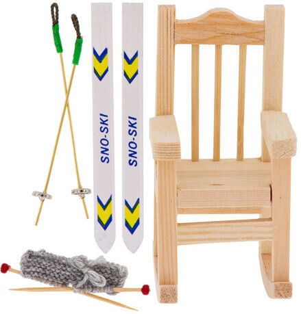 Miniatur "Stricken/Skier", 4-teilig