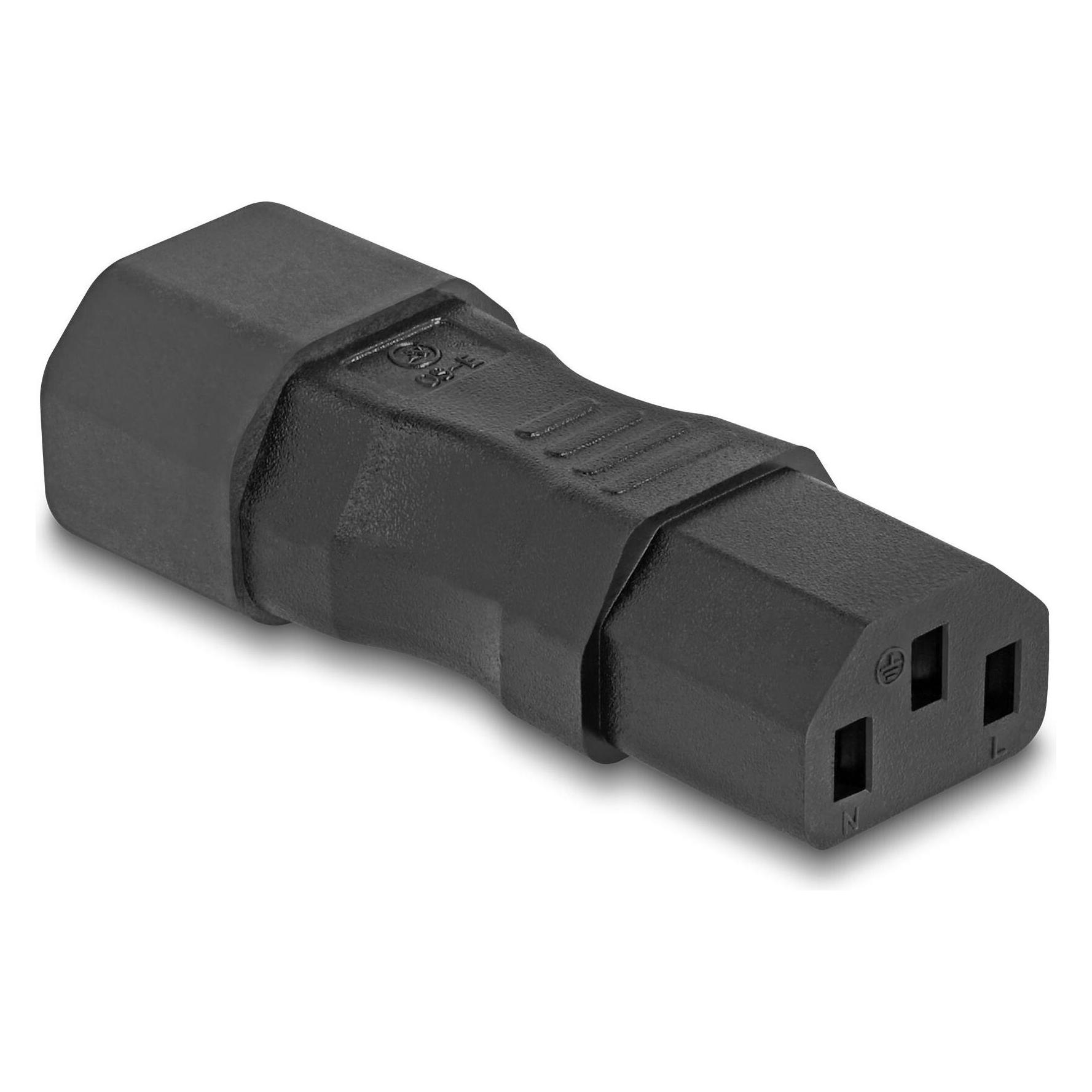 Delock Netzadapter IEC 60320 - C14 auf C13, Stecker / Buchse, 10 A, gerade (C13, C14, IEC 60906-1) (80467)