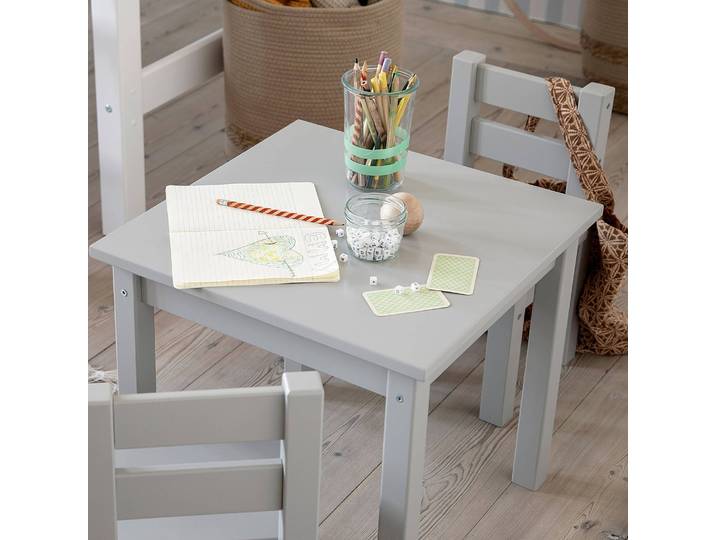 Table et chaises 3 éléments Gris/Gris
