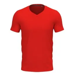 Stedman Clive V-neck Rot ringgesponnene Baumwolle Small Herren