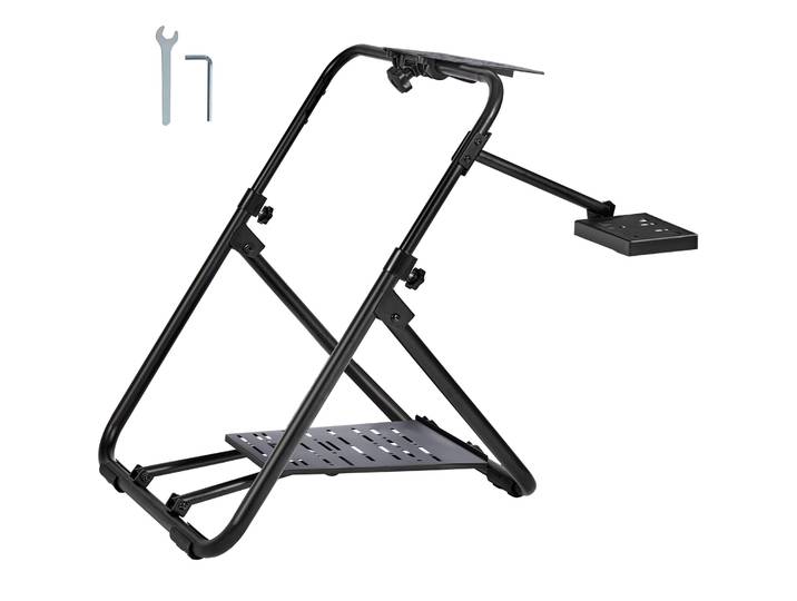SucceBuy Support de volant de course pliable Base universelle réglable en hauteur Compatible avec la roue Logitech et Thrustmaster