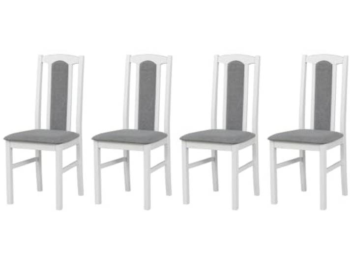 LeafDesign Esszimmerstühle 4er Set, Massivholz, Gepolstert, Weiß Küchenstühle, Esstischstühle und Essstühle für Wohnzimmer, Restaurant, Café, Hotel und Gastronomie – hoher Sitzkomfort