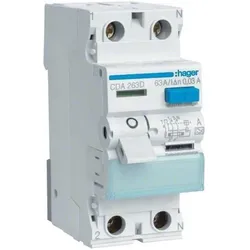Hager, Schutzschalter, FI-Schutzschalter 2pol. 63A/30mA 6kA CDA263D