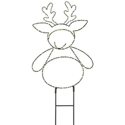MARELIDA LED Gartenstecker Rentier Silhouette 280LED H:47cm Weihnachtsdeko Vorgarten