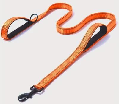 Uplift Essentials Professional Heavy Duty Dual Handle Reflective Safety Leash orange l