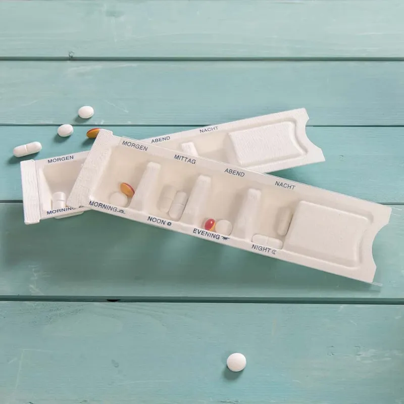 Greenbox GmbH & Co. KG Bio-Medikamentendispenser, Zuckerrohr, Einteilung morgens, mittags, abends, nachts (50 Stück) Weiß DHY050701