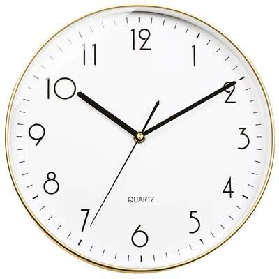 Inspired Finds 8 Inch Silent Non Ticking Wall Clock For Home And Office gold