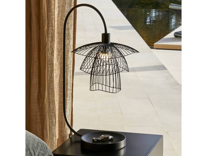 Forestier Designer Tischlampe Papillon XS, schwarz, für Wohn- / Esszimmer, Metall, Design