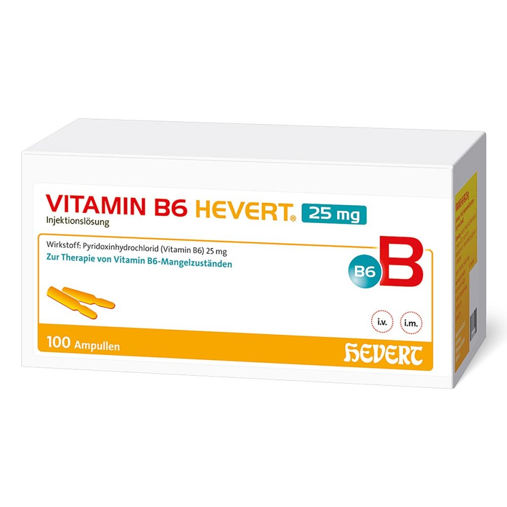 Hevert-Arzneimittel GmbH & Co. KG Vitamin B6 Hevert 25 Mg Injektionslösung Ampullen 19831643