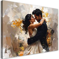 WANDBILD, Verliebtes Paar Liebe Glamour