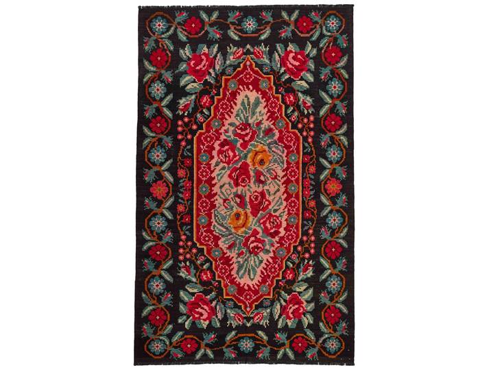 Kelim Rosen Teppich 196x319 Handgewebt Orientteppich Wolle