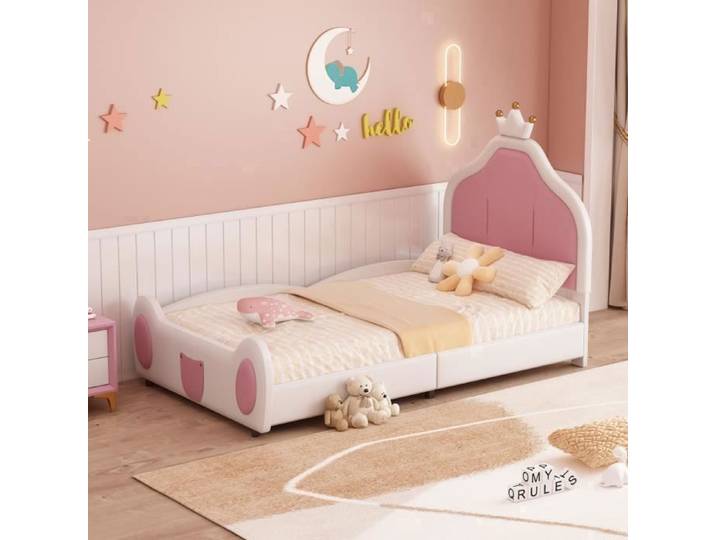 Lit pour enfants - Lit bébé - 90 x 200 cm - Bois massif - Protection antichute - Blanc