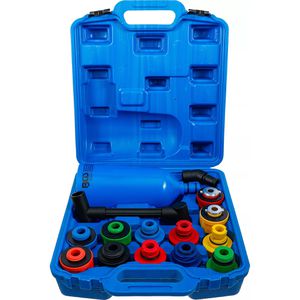 BGS-technic Trichter 8505-2, blau, 15-teiliges Set, Ø 12 cm, aus Kunststoff, mit drehbarem Winkelarm