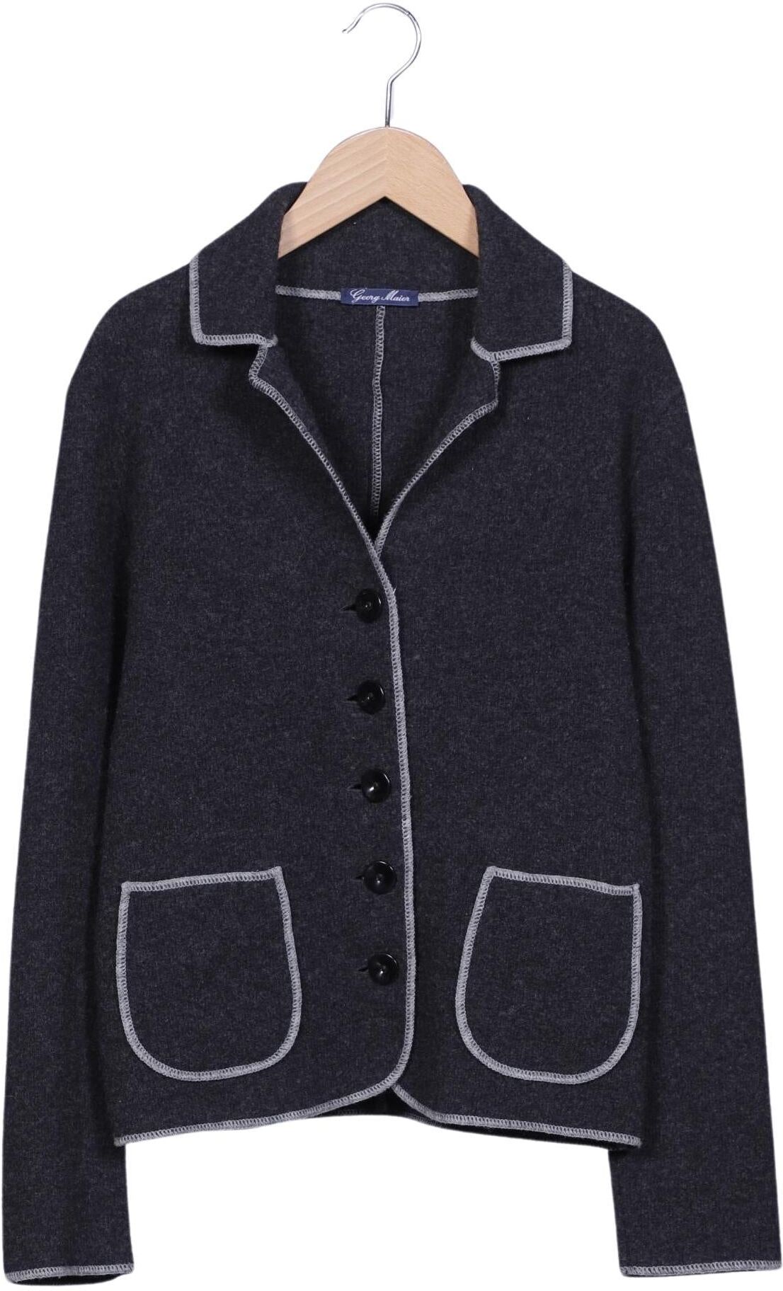 Georg Maier Damen Strickjacke, Marineblau, Gr. S, Schurwolle - Second Hand