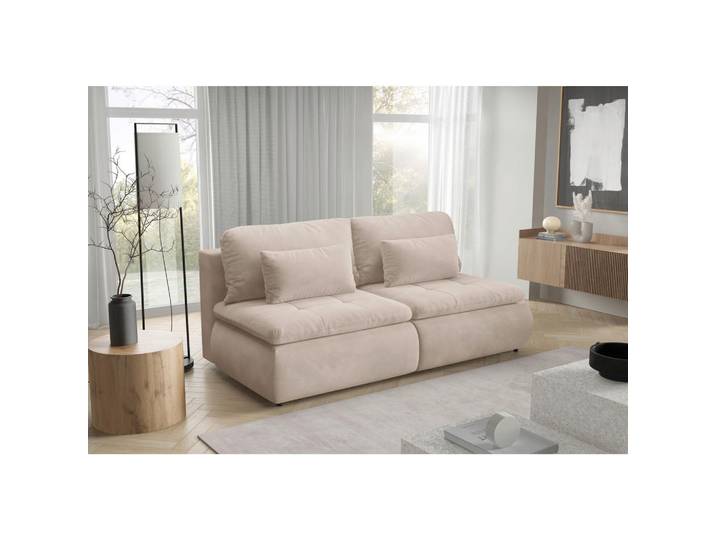 Livetastic Schlafsofa Mystic, Beige, Kunststoff, Füllung: Polyurethan (Pur), Silikon,Polyurethan (Pur), Silikon,Polyurethan (Pur), 220x94x114 cm, Made in EU, Wohnzimmer, Sofas & Couches, Schlafsofas, Sonstige Schlafsofas