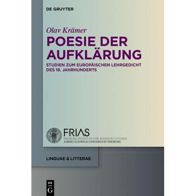 Poesie der Aufklärung, Gebundene Ausgabe von Olav Krämer, De Gruyter, 978-3-11-034841-5