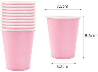 The Handy Homestead White Disposable Coffee Cups For Hot And Cold Drinks pink