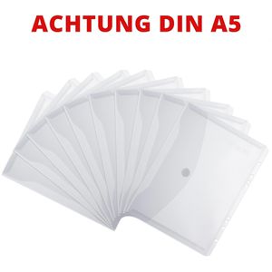 EcoFile Dokumententasche 85061, A5, transparent, für 50 Blatt, abheftbar, 10 Stück
