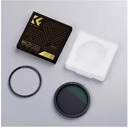 K&F Concept Concept Variabel ND Filter ND8-128 Nano X Magnetic 58mm (58 mm, ND- / Graufilter), Objektivfilter, Schwarz