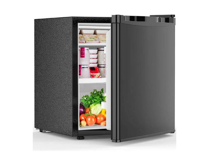 Kismile Kühlschrank 45L Mini-Kühlschrank mit Gefrierfach, kleiner Kühlschrank mit wechselbarem Türanschlag BC-46, regelbarer Thermostat, ultra leise & energiesparend