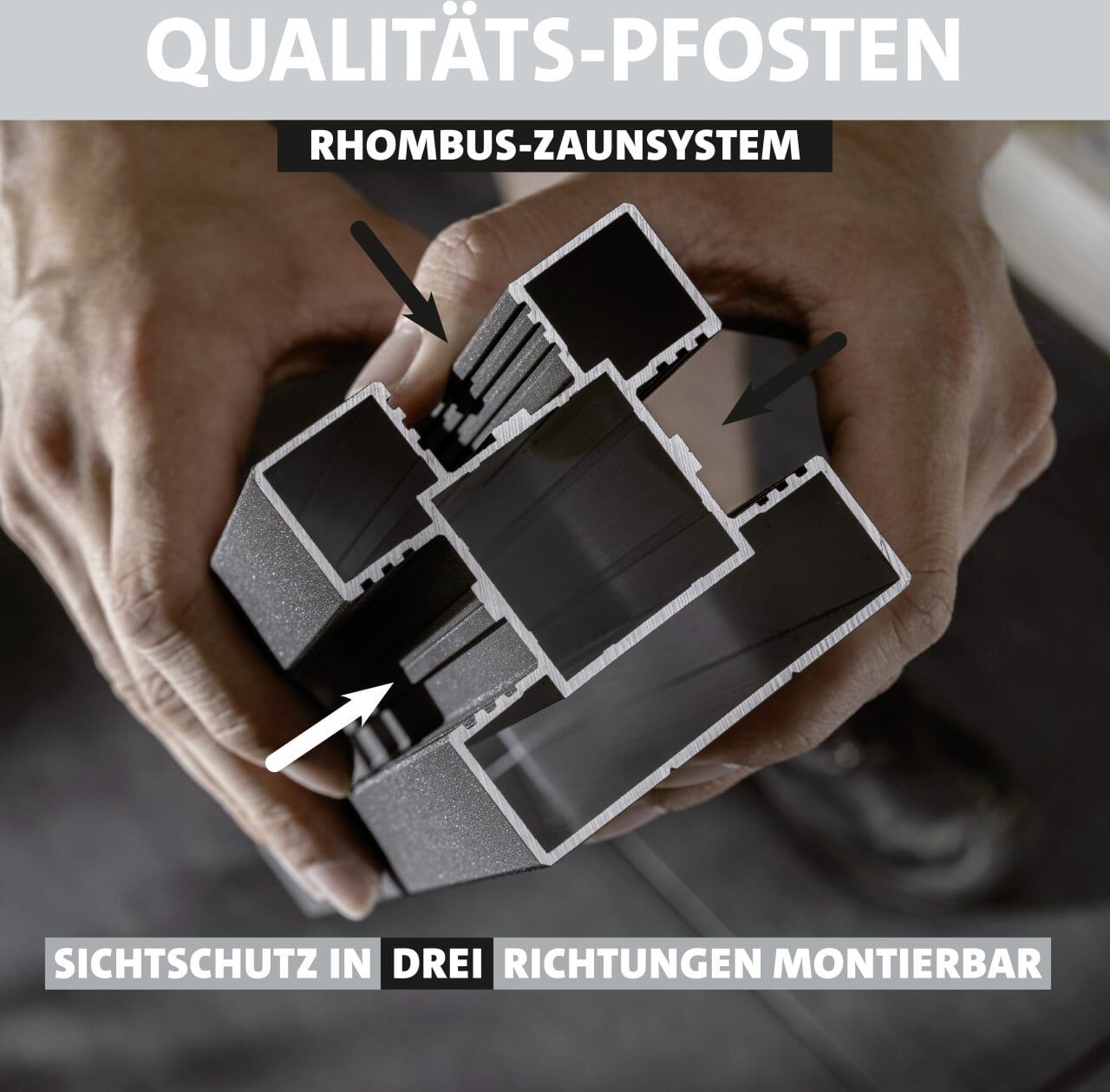 Ambiente Alu-Zaun Grundset Rhombus MINI 187 x 244,2 cm anthrazit
