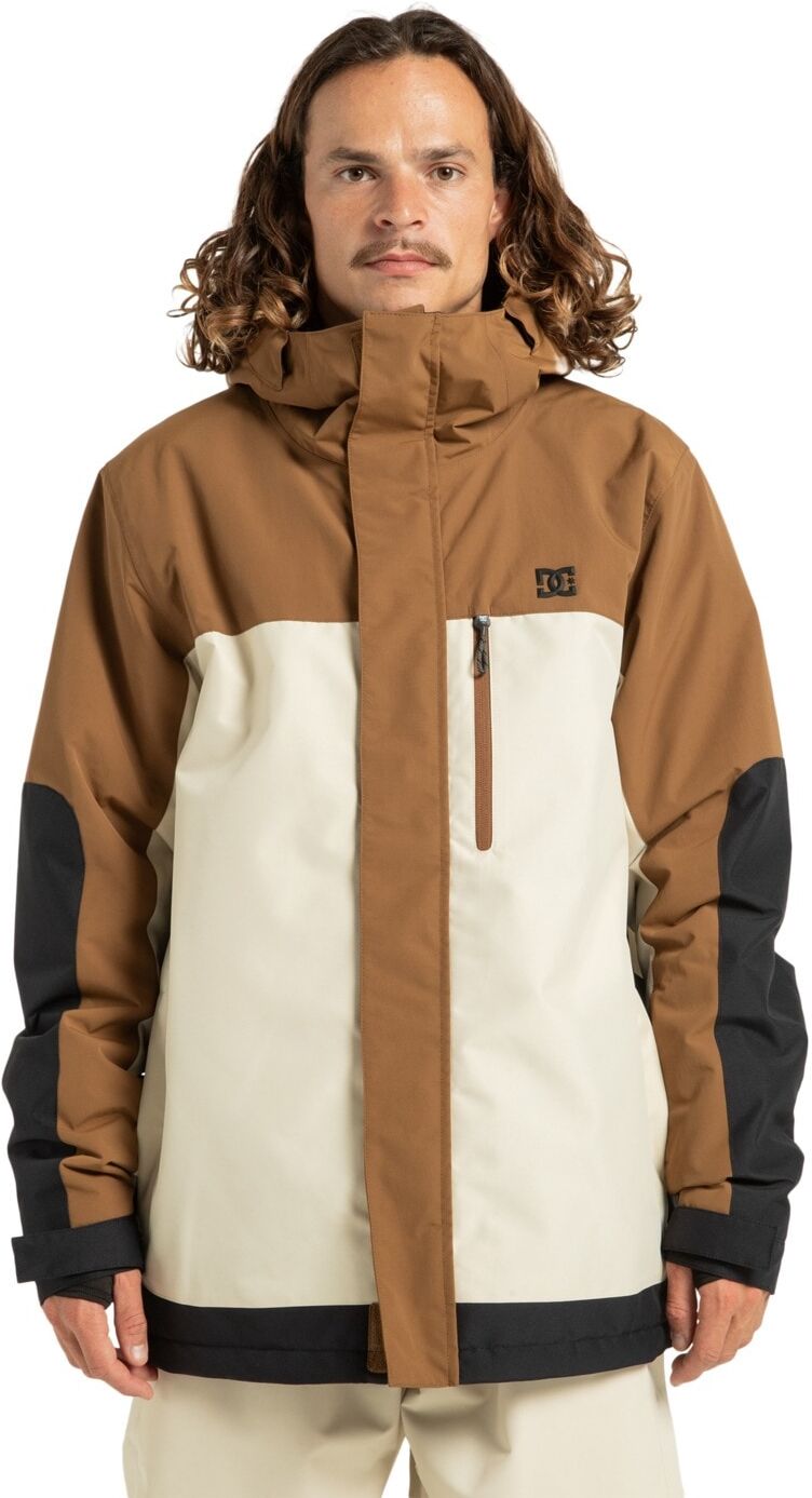 Snowboardjacke DC SHOES "Defiant 10K", Herren, Gr. L, braun (oatmeal), Obermaterial: 100% Polyester., Jacken Snowboardjacke