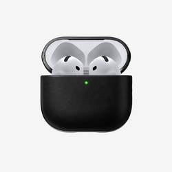 Nomad Modern Leather Case Airpods 4 Schutzhülle für Ladecase Schwarz NM014582858